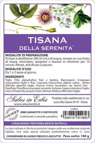 SALUS IN ERBIS - Tisana della Serenità 100 g – Parafarmacia corradini