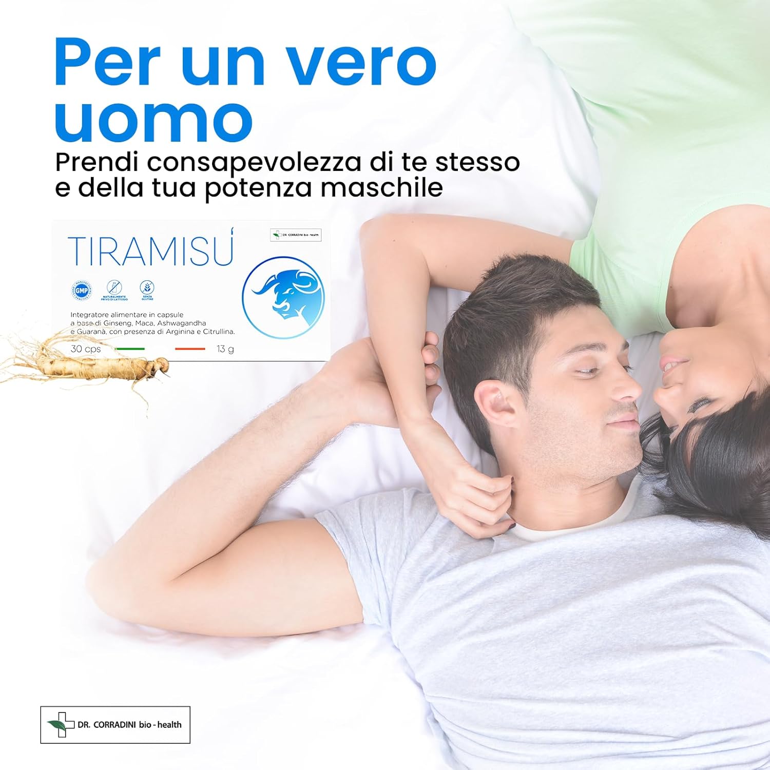 Dr. Corradini Tiramisù Integratore Uomo per Vigore con Maca Peruviana - Made in Italy, 30 Giorni di Fornitura