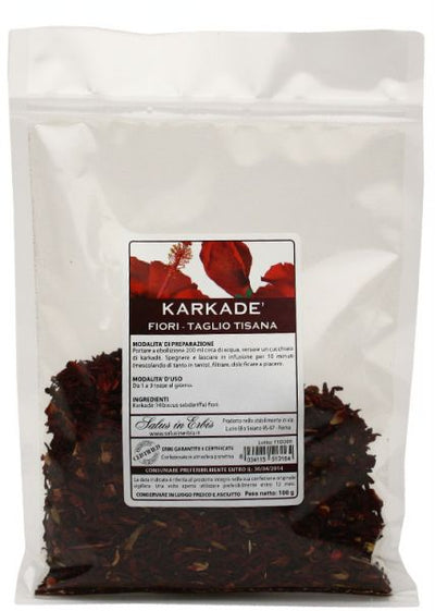 SALUS IN ERBIS - Karkadè - fiori - taglio tisana 100 g - Parafarmacia corradini